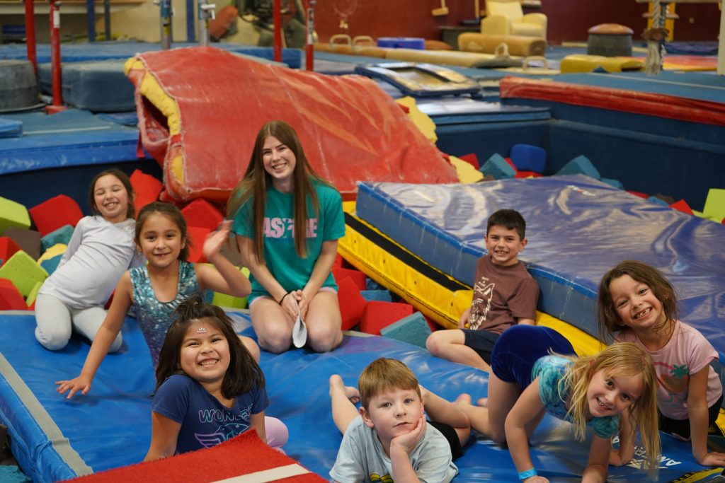 Kids having fun at Aspire Kids Sports Center monthly Parents Night Out event in Chandler Az